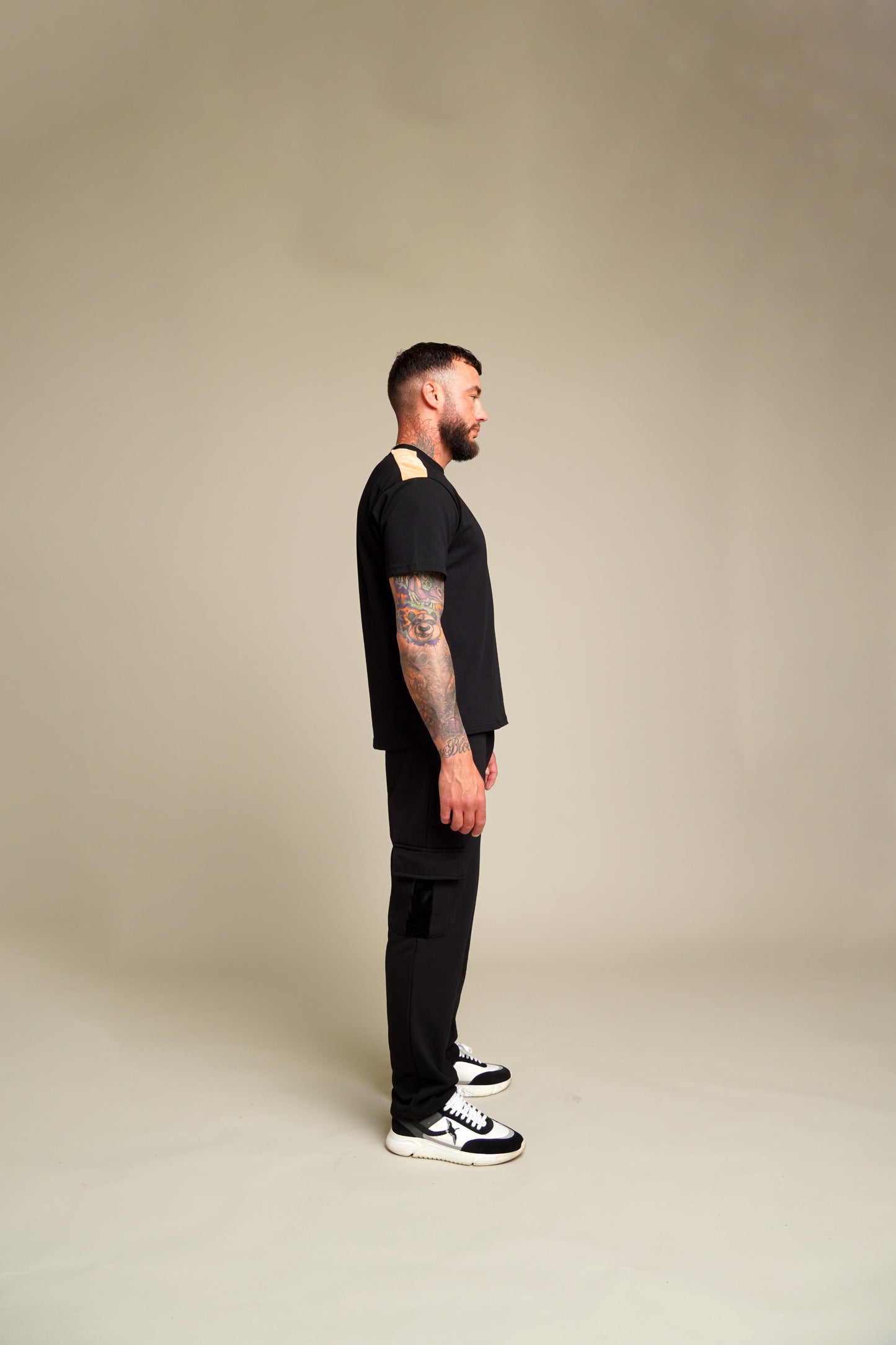 Black Sweats Cargo Pants